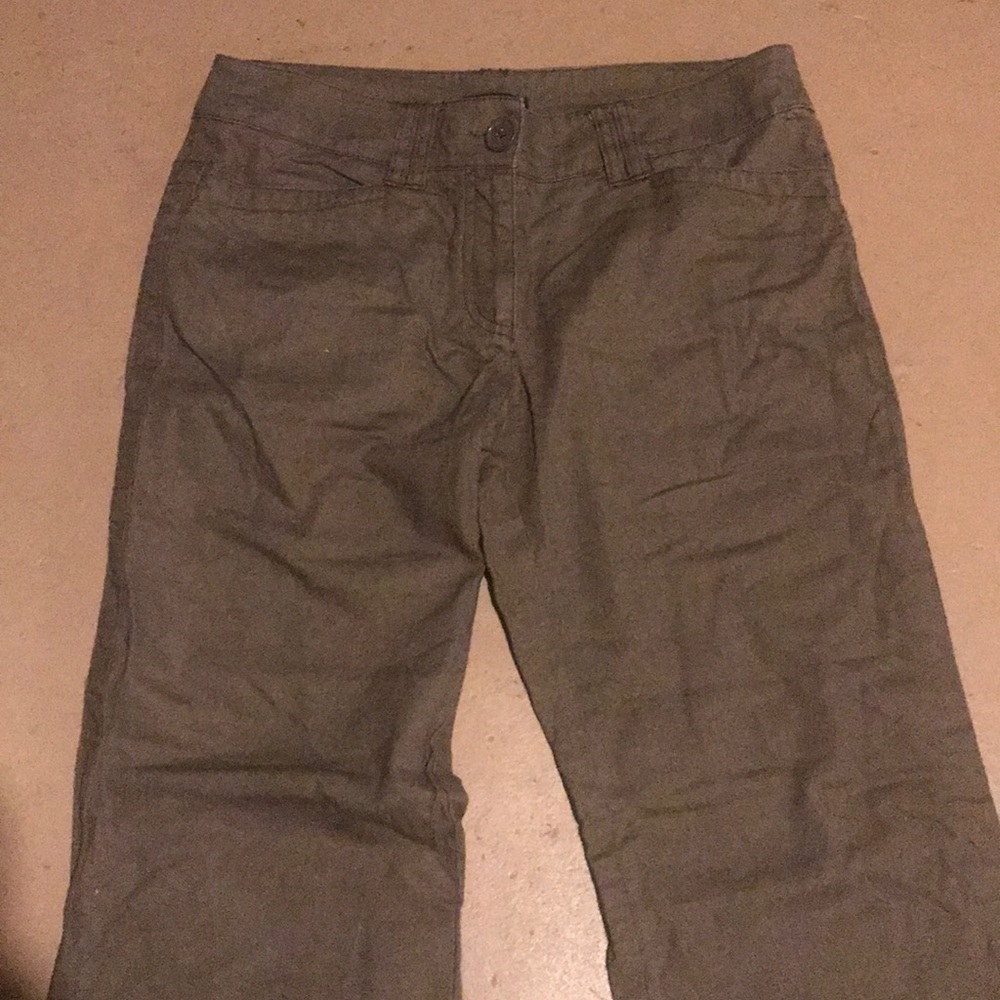 2 for $15/ H&M Brown linen wide leg pants - Picture 4 of 13
